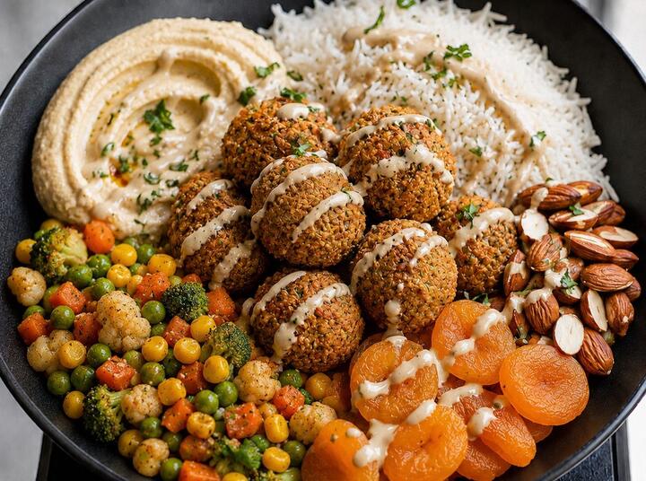 Falafel Rice Bowl (Vejetaryen)